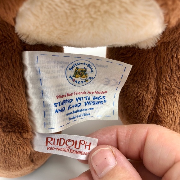 Build A Bear Rudolph LIGHT UP Red Nose & Clarice Plush Dress polka dot shoes - Picture 16 of 16